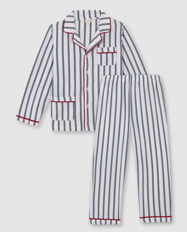 Pijama de rayas verde ni&ntilde;o