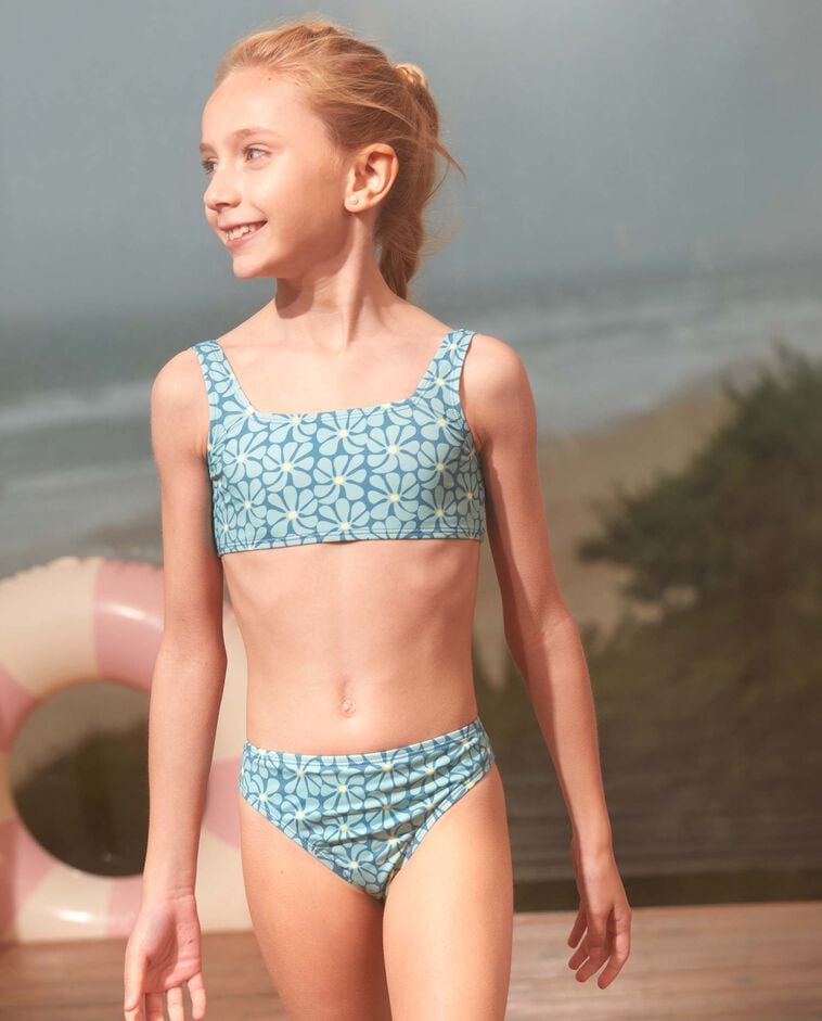 Bikini estampado retro azul