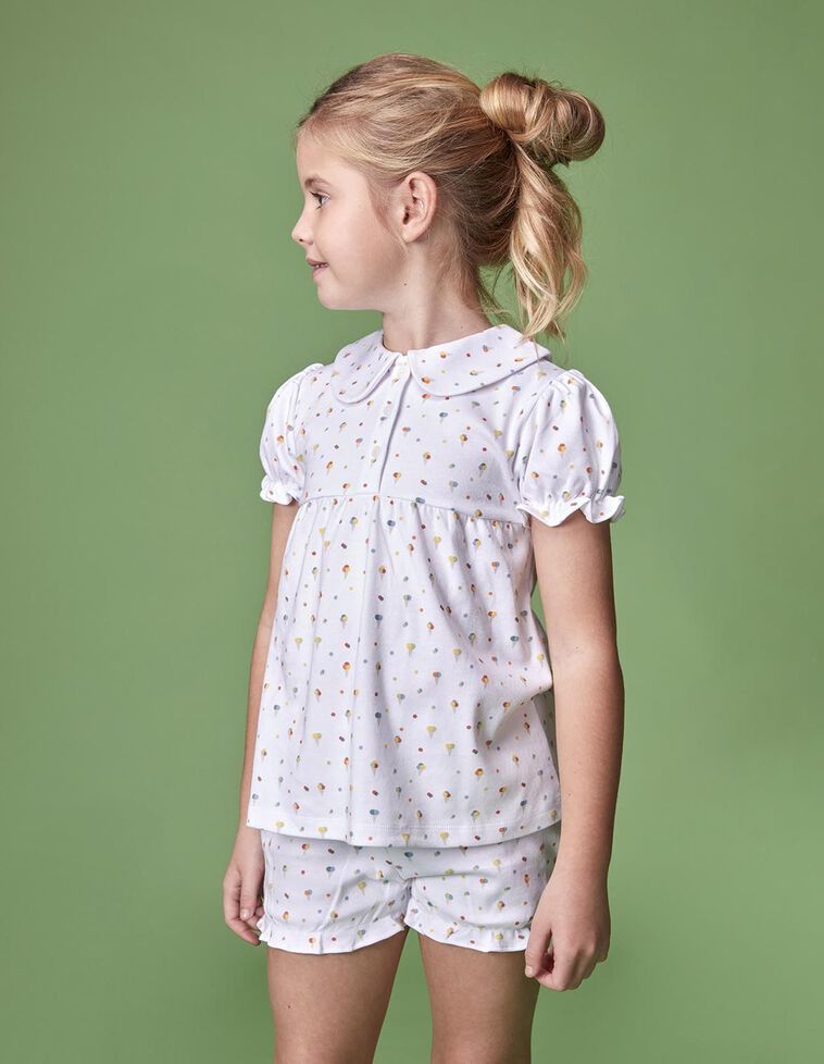 Pijama estampado helados blanco
