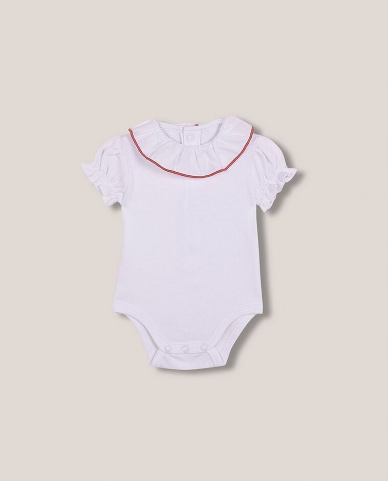Body con cuello de popelin hilo a contraste blanco