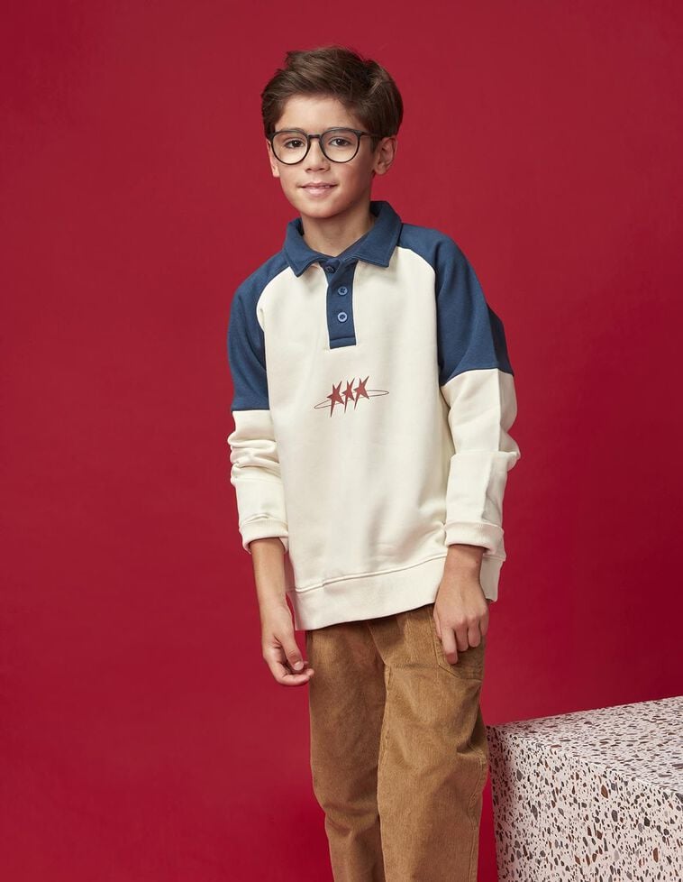 Sudadera print hockey blanco