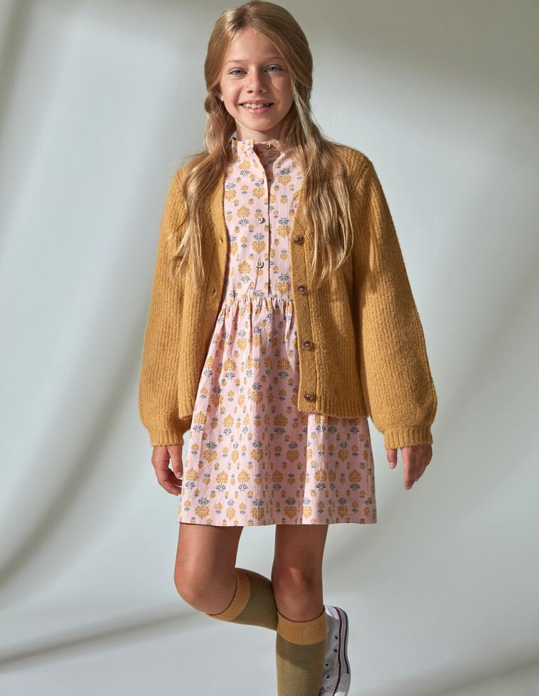 Chaqueta de punto inglés mostaza