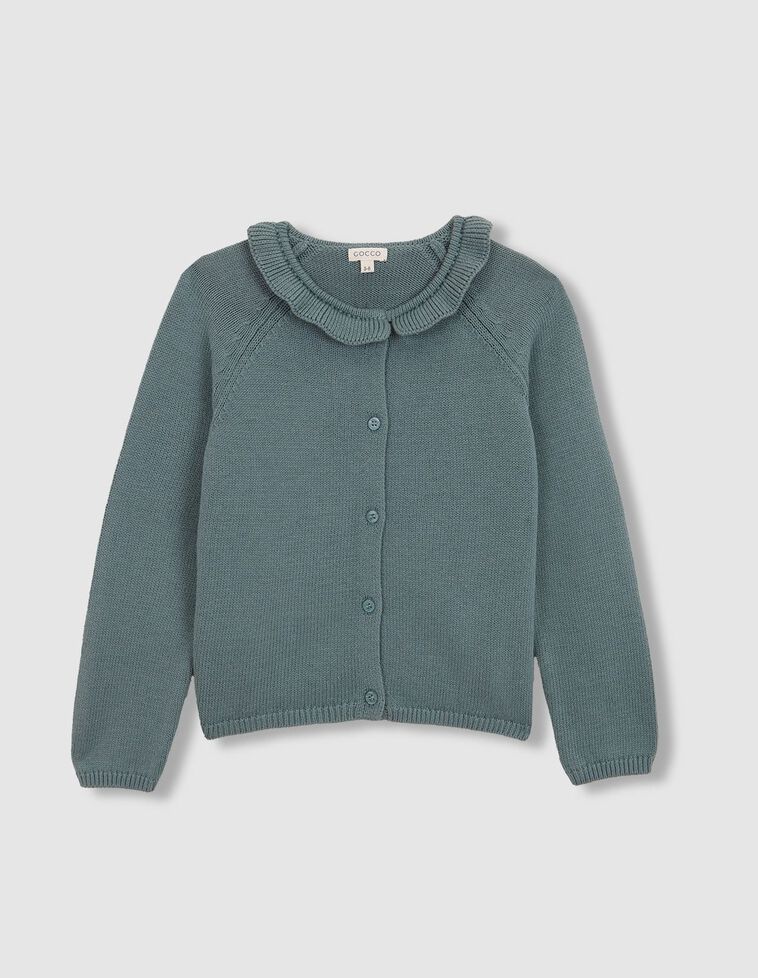 Chaqueta cuello volante azul