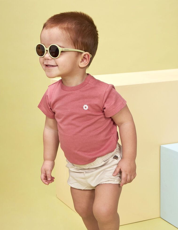 Camiseta coral estampado sol blanco