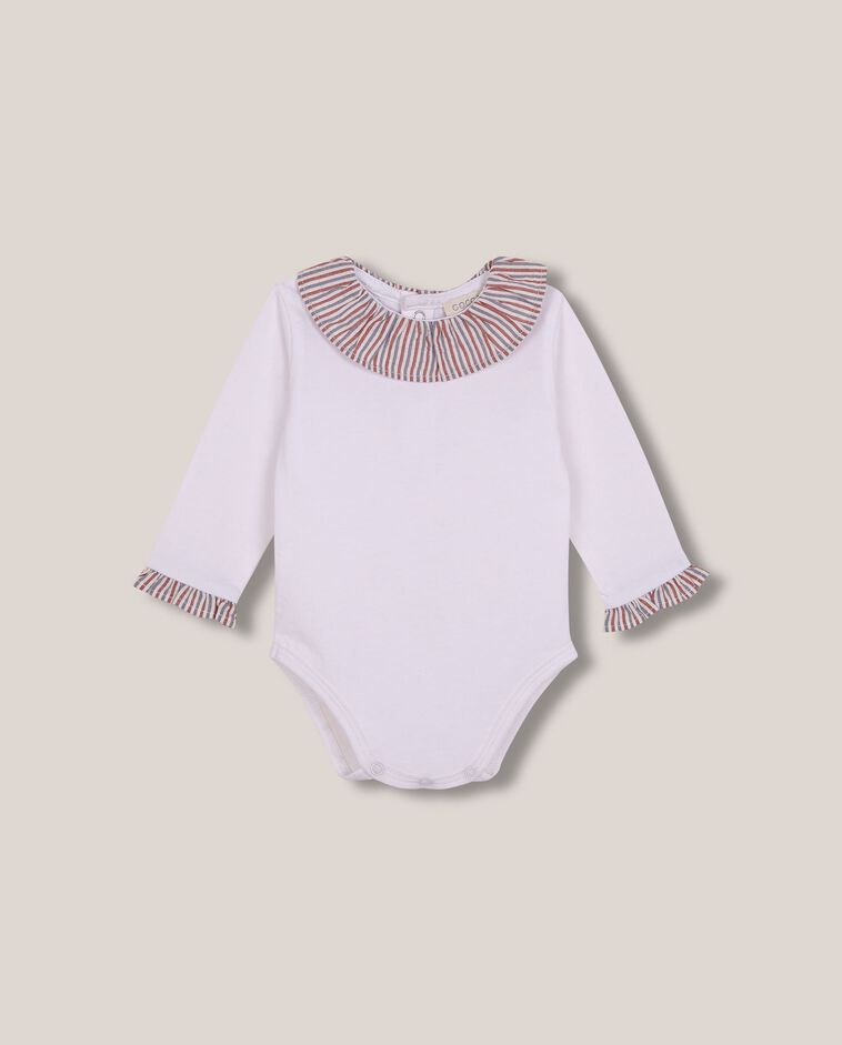 Body blanco con cuello contraste 