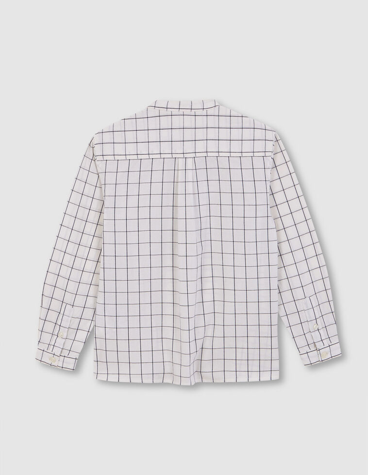 Camisa Mao Cuadros Azules Crudo