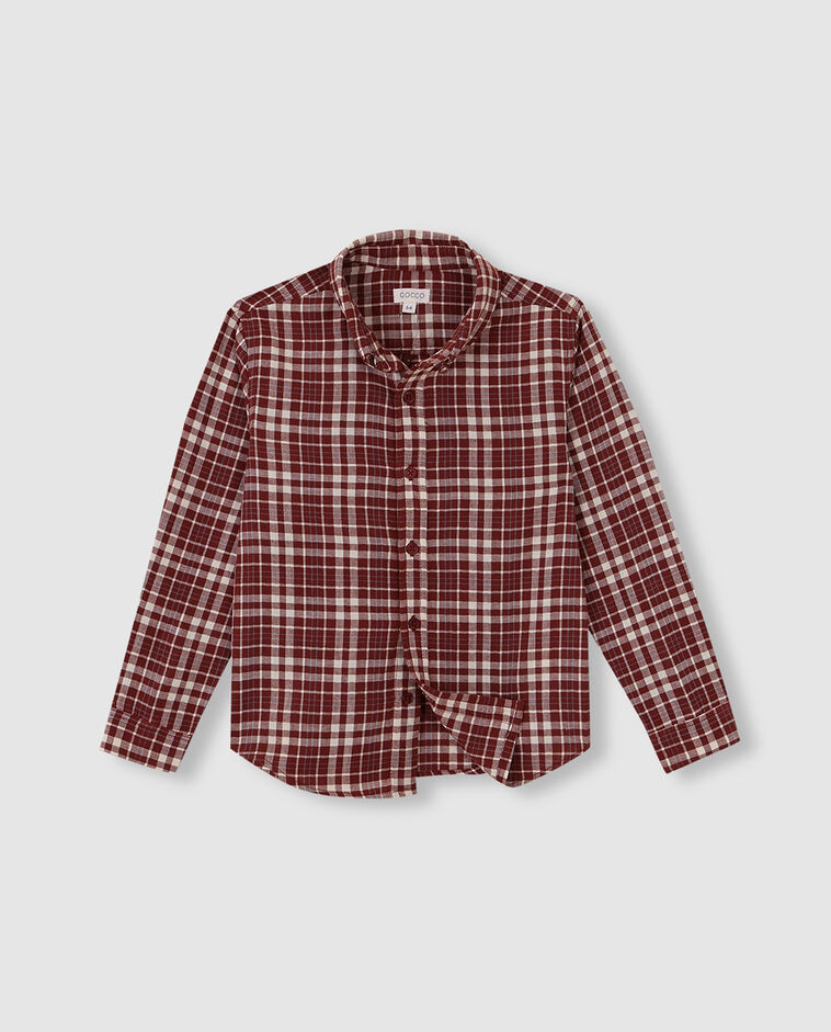 Camisa de cuadros naranja ni&ntilde;o