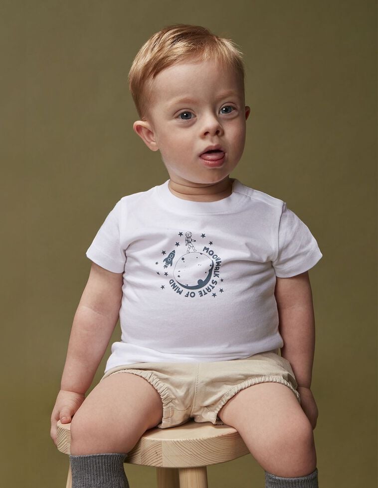 Camiseta print moonwalk blanco