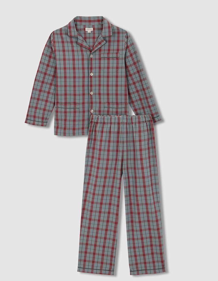 Pijama verde de cuadros verde
