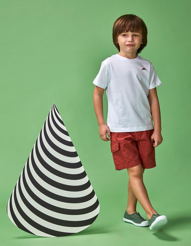 Camiseta blanca con estampado de rinoceronte 