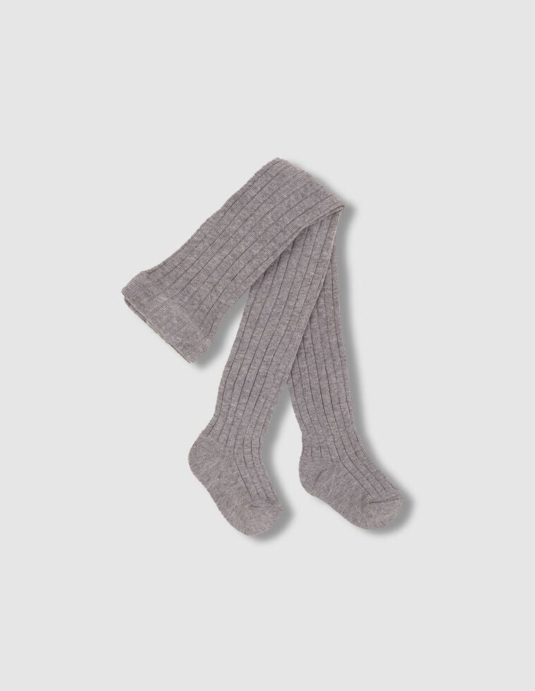 Leotardos básicos canalé gris claro