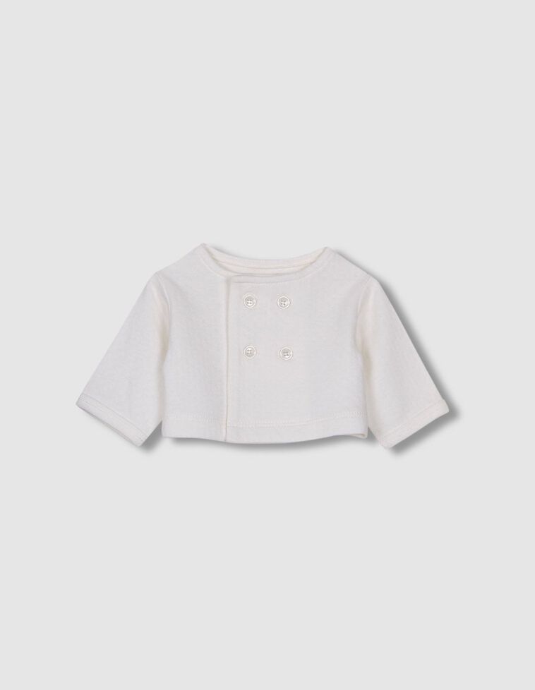 Chaqueta de interlock con calados blanco roto