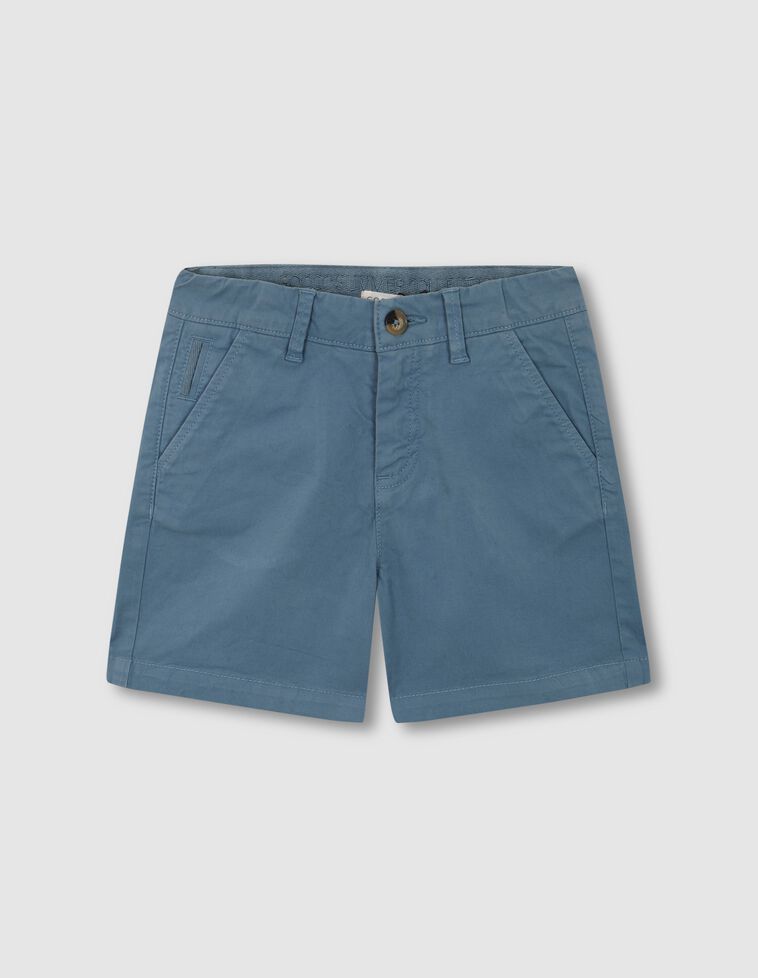 Pantalón chino corto de sarga azul