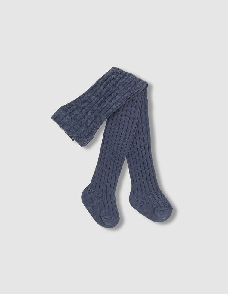 Leotardos de canalé azul oscuro