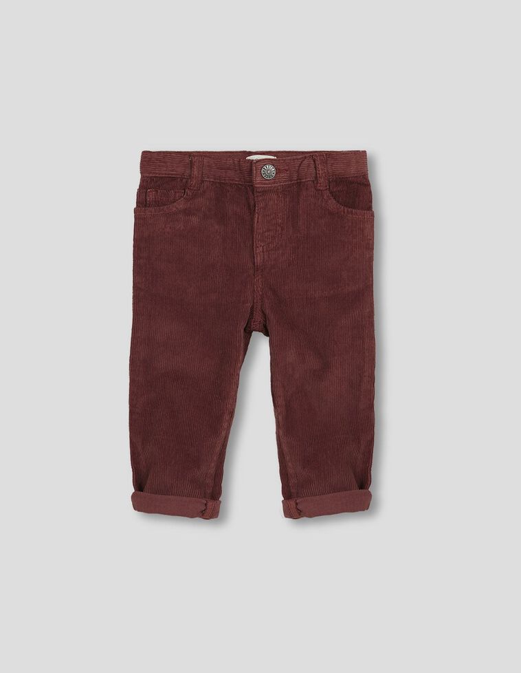Pantalón de pana cinco bolsillos granate