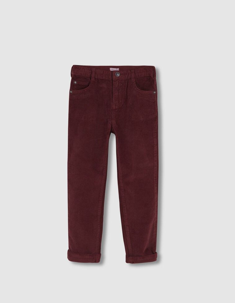Pantalón cinco bolsillos cintura regulable granate
