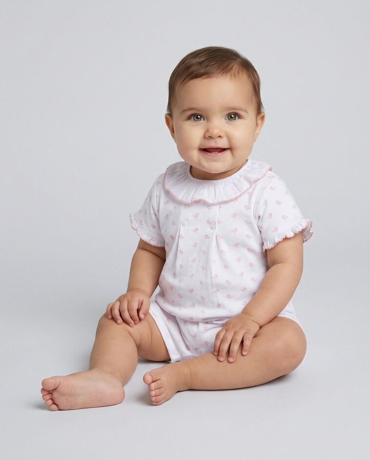 Pijama de beb&eacute; corto rosa