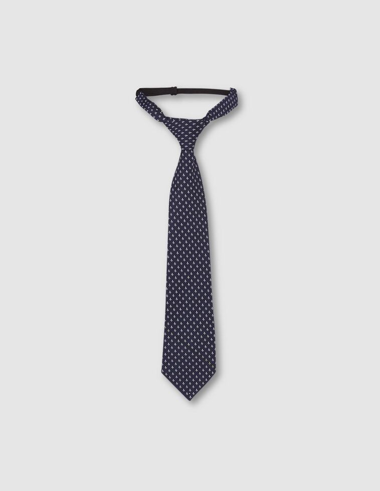 Corbata azul con dibujo