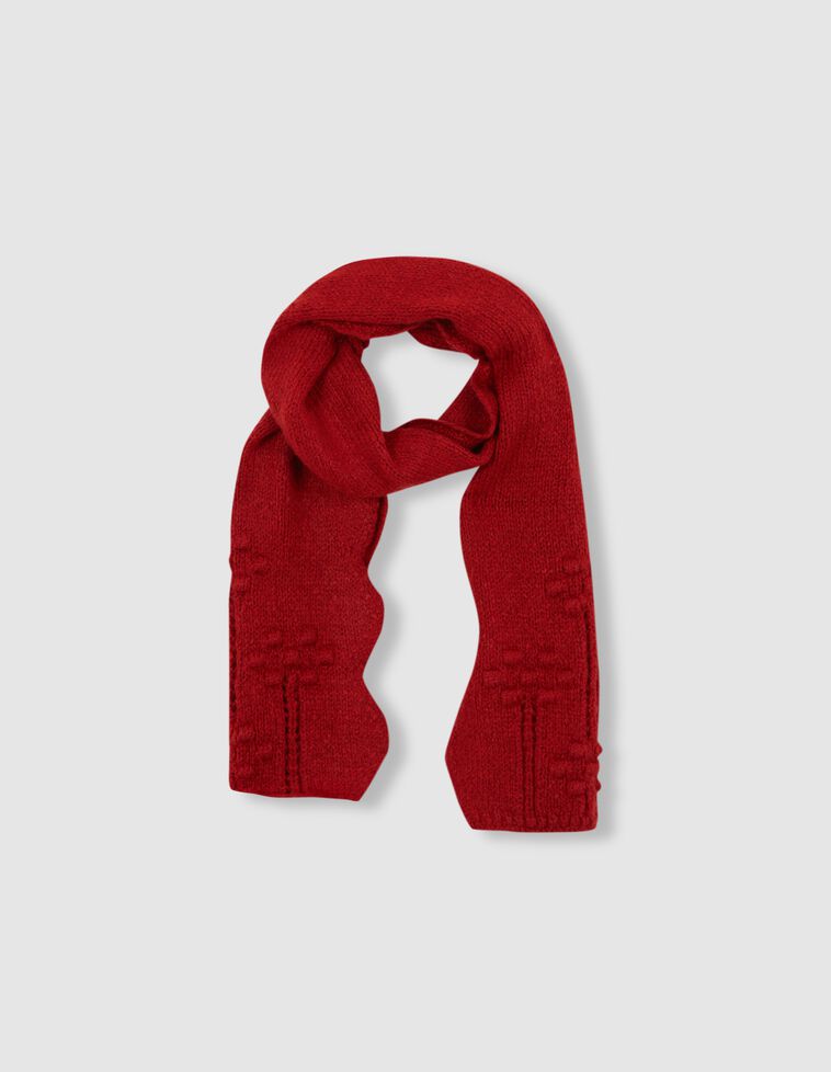 Bufanda openwork con lana rojo