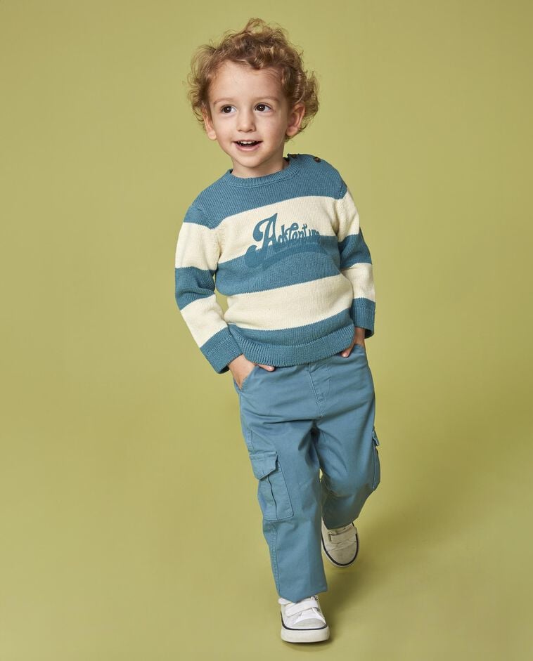 Jersey de rayas con gr&aacute;fico azul