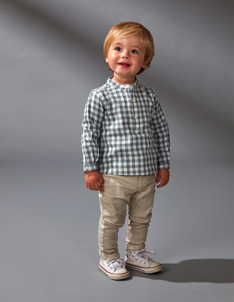 Camisa mao estampada verde | Bebé Gocco