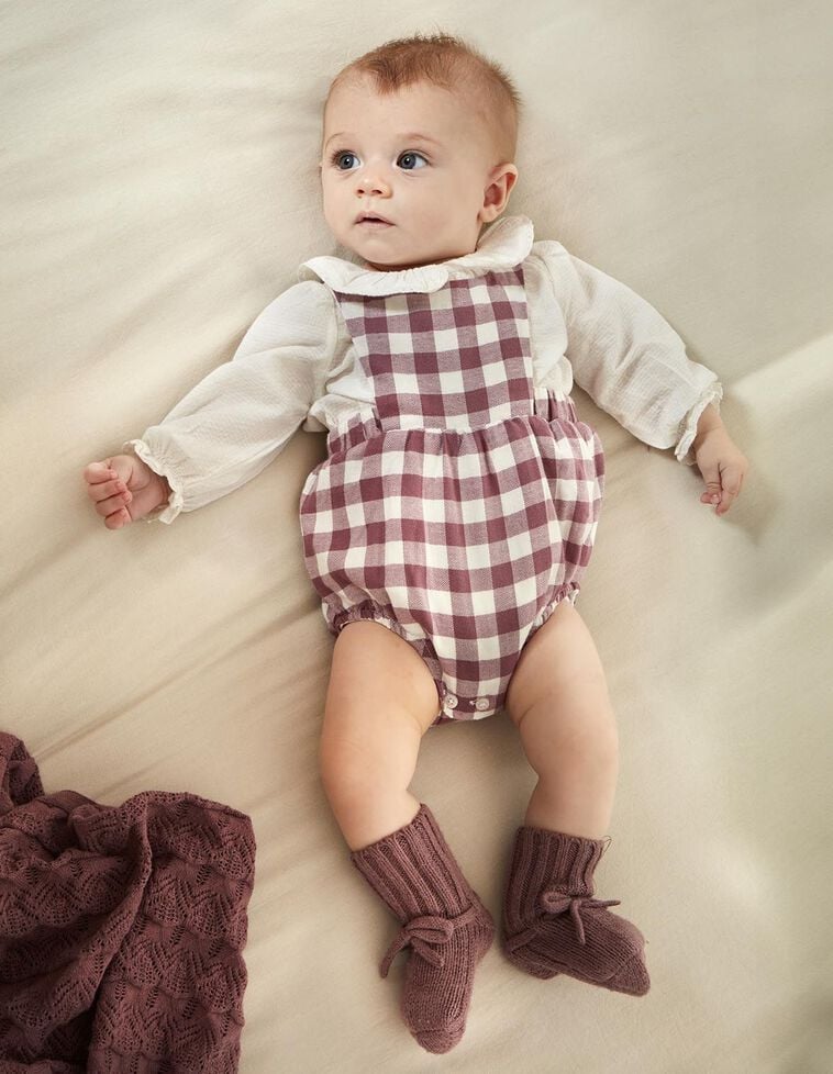 Ranita de cuadros vichy morado