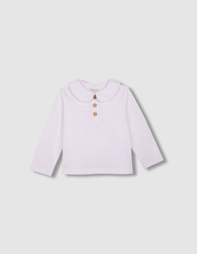 Camiseta básica de manga larga blanco