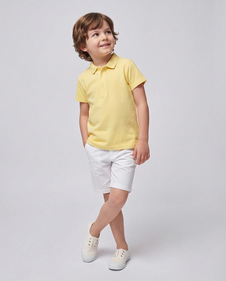 Polo b&aacute;sico de piqu&eacute; amarillo