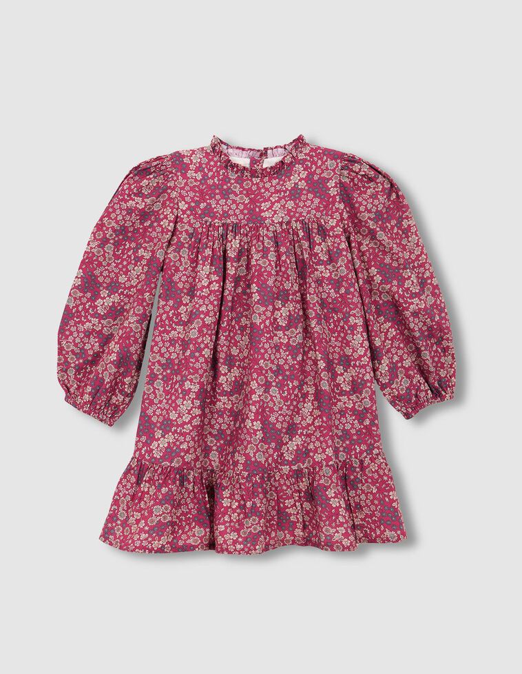 Vestido con estampado de flores rosa