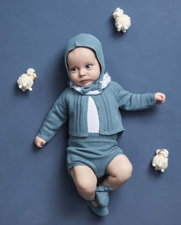 Chaqueta de punto azul