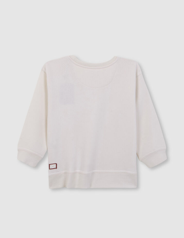 Sudadera Cuello Redondo Con Logo Blanco Roto