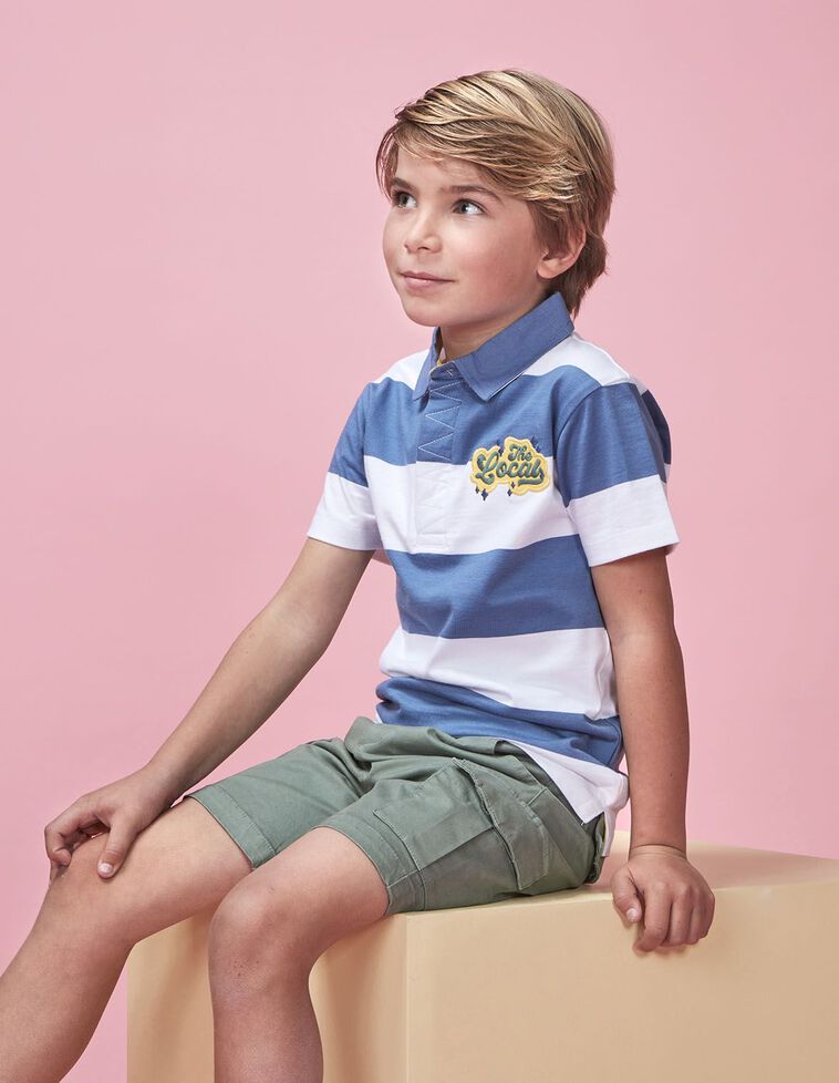 Polo de rayas estampado the locals blanco