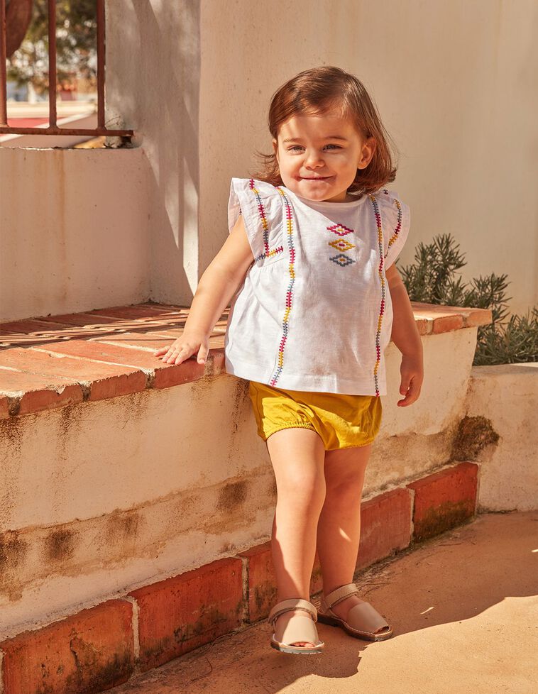 Camiseta bordados blanco 