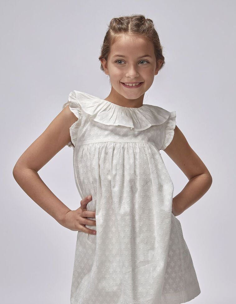 Vestido de dobby blanco