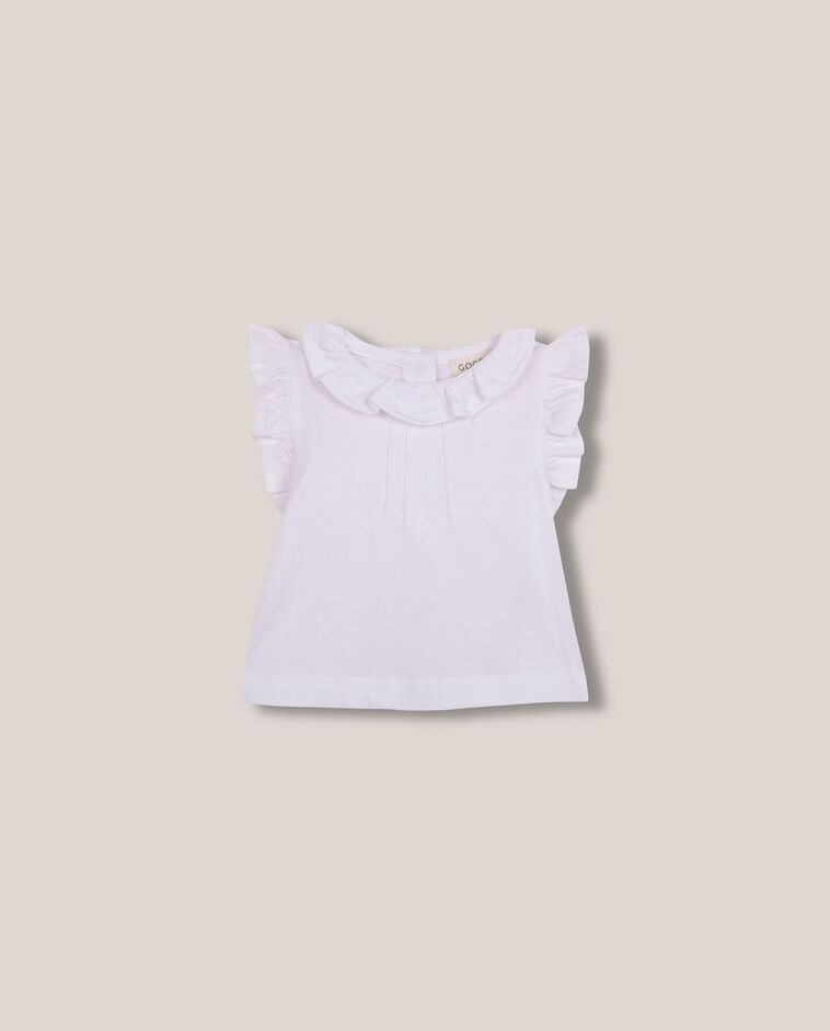 Camiseta volantes blanco