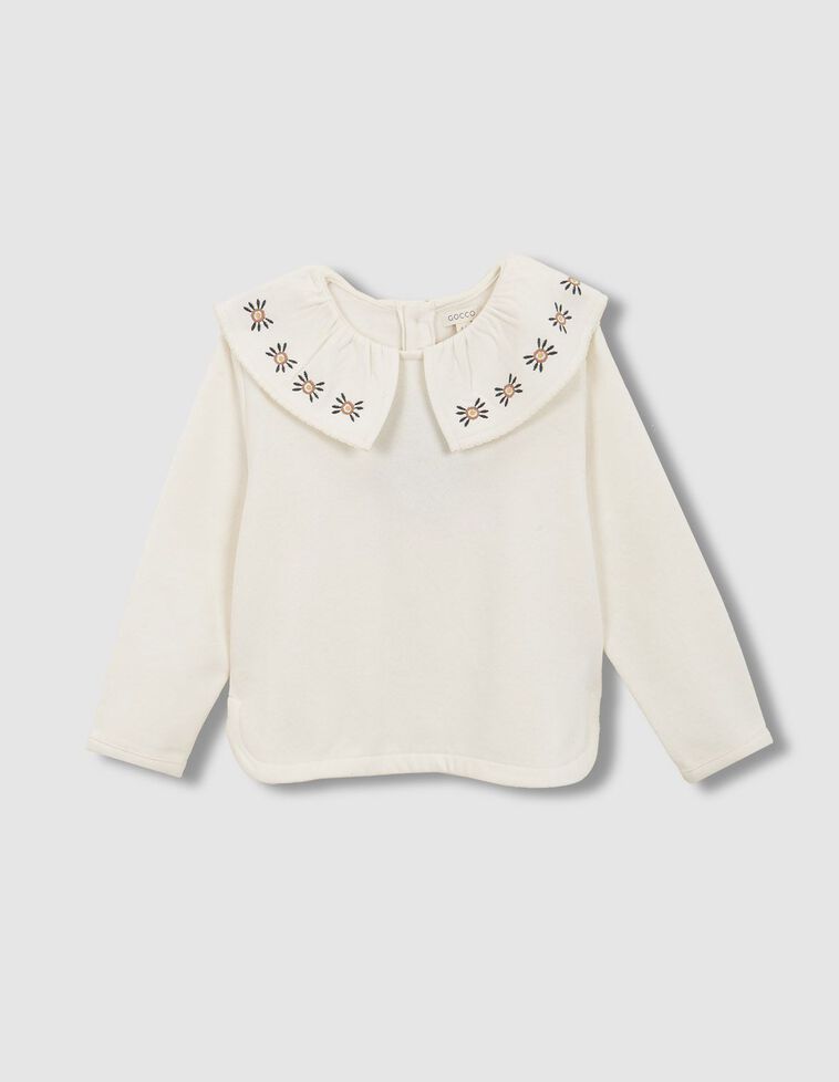 Sudadera con bordados crudo