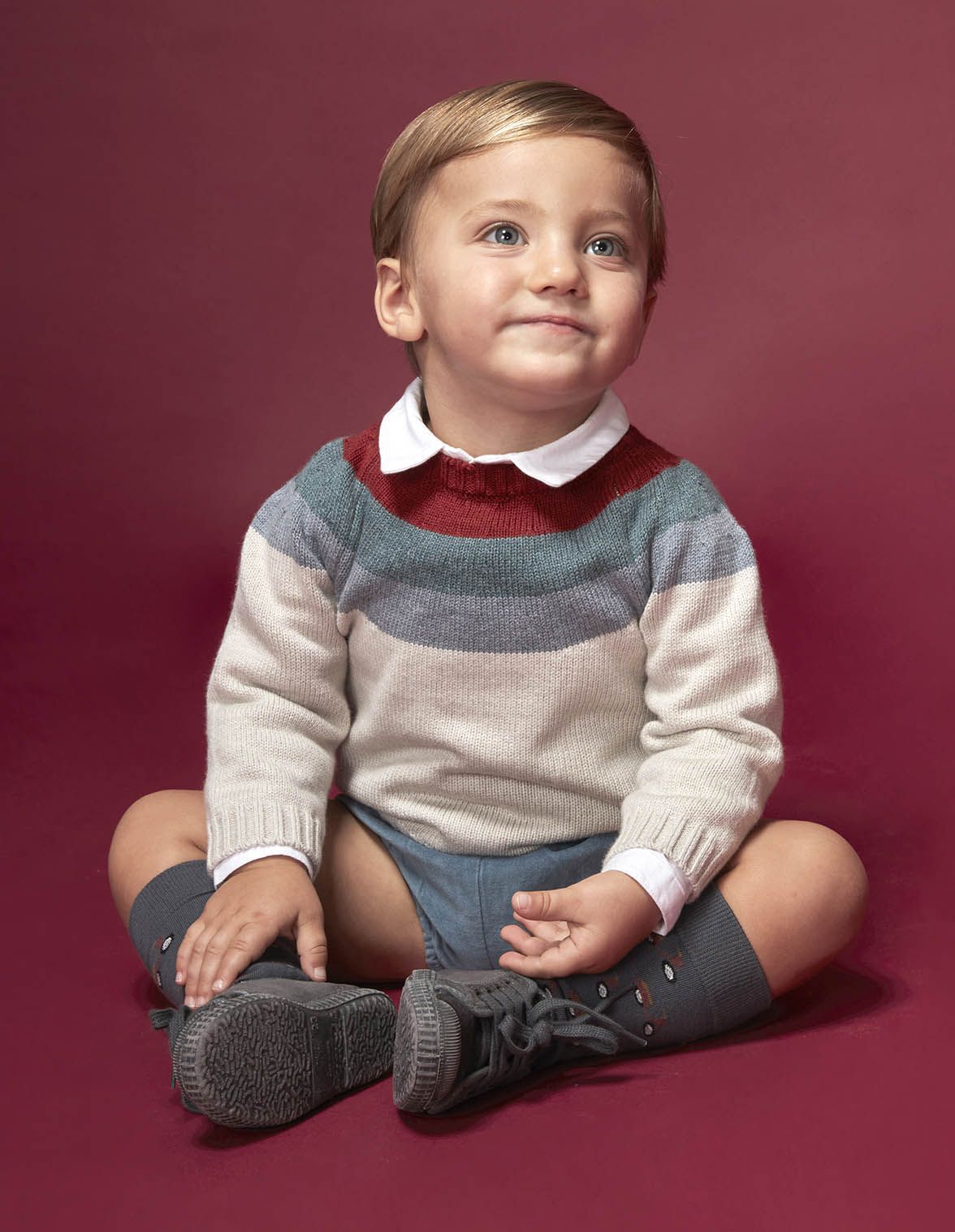 Jersey greca piedra para nino bebe Gocco