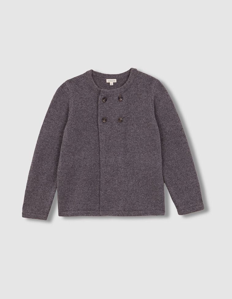 Chaqueta de punto con lana gris