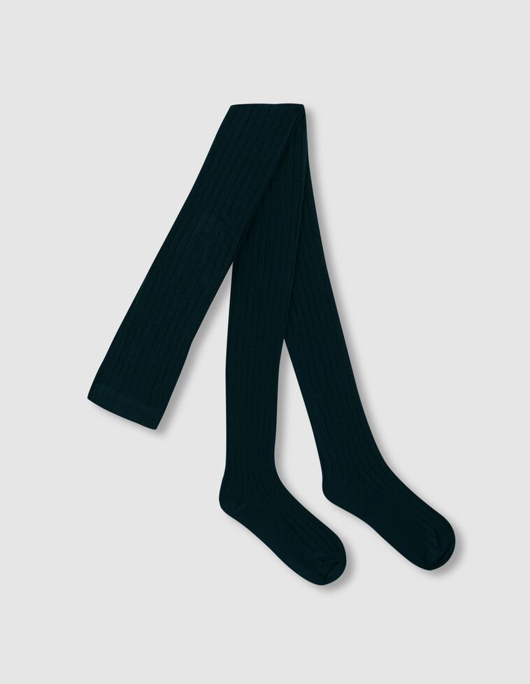 Leotardos básicos de canalé verde