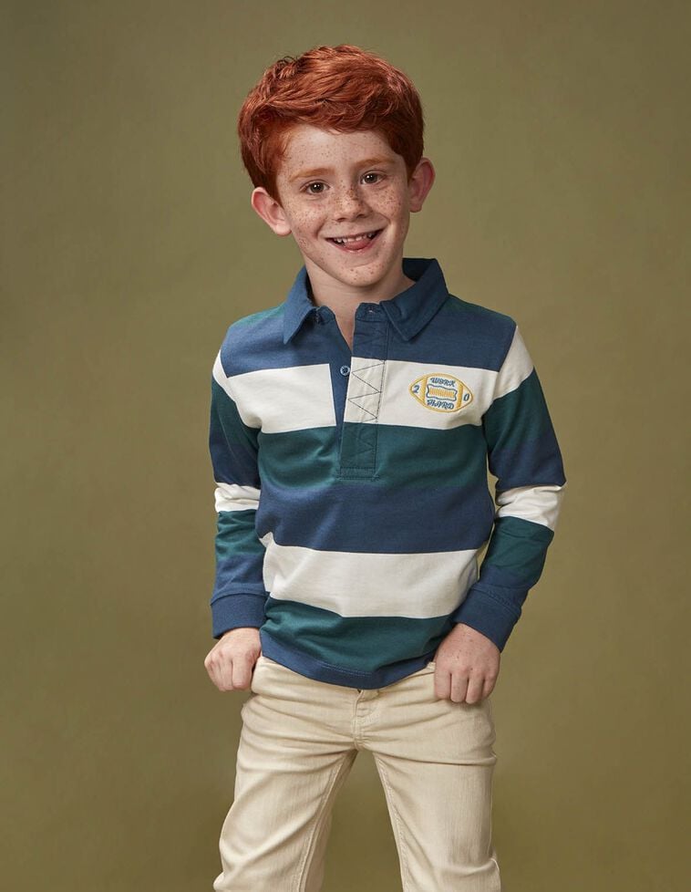 Polo de rayas tricolor azul Polo de rayas tricolor azul