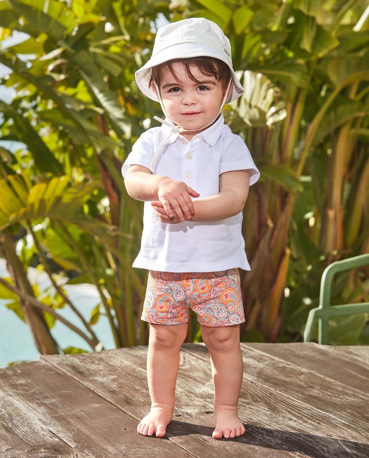 Ba&ntilde;ador estampado paisley naranja