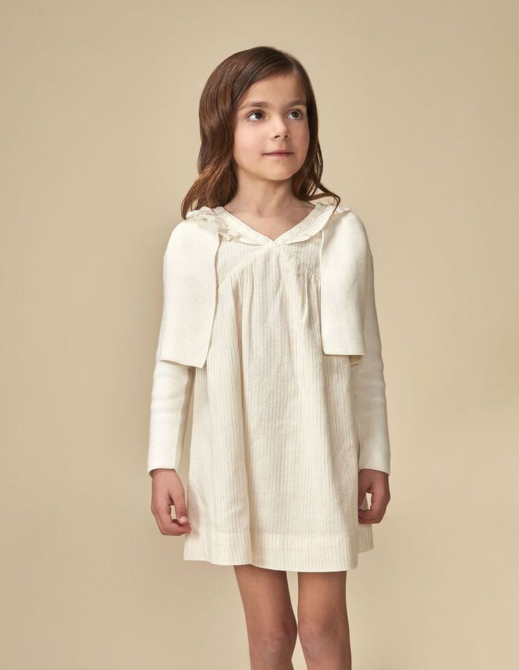 Chaqueta corta punto bobo blanco