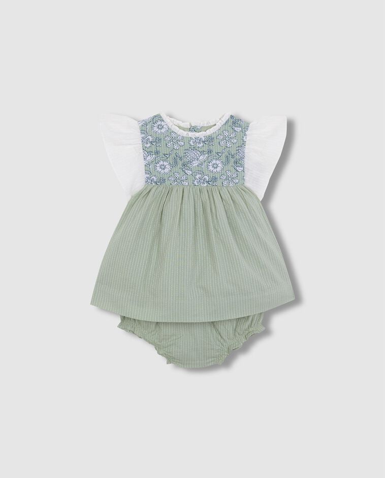 Vestido canes&uacute; estampado verde