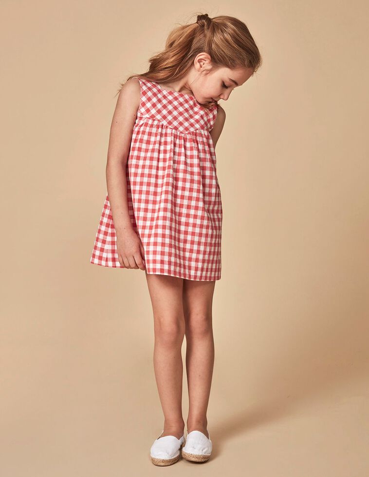Vestido vichy fresa