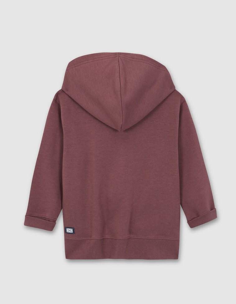 Sudadera Capucha Con Print  Rosa Oscuro
