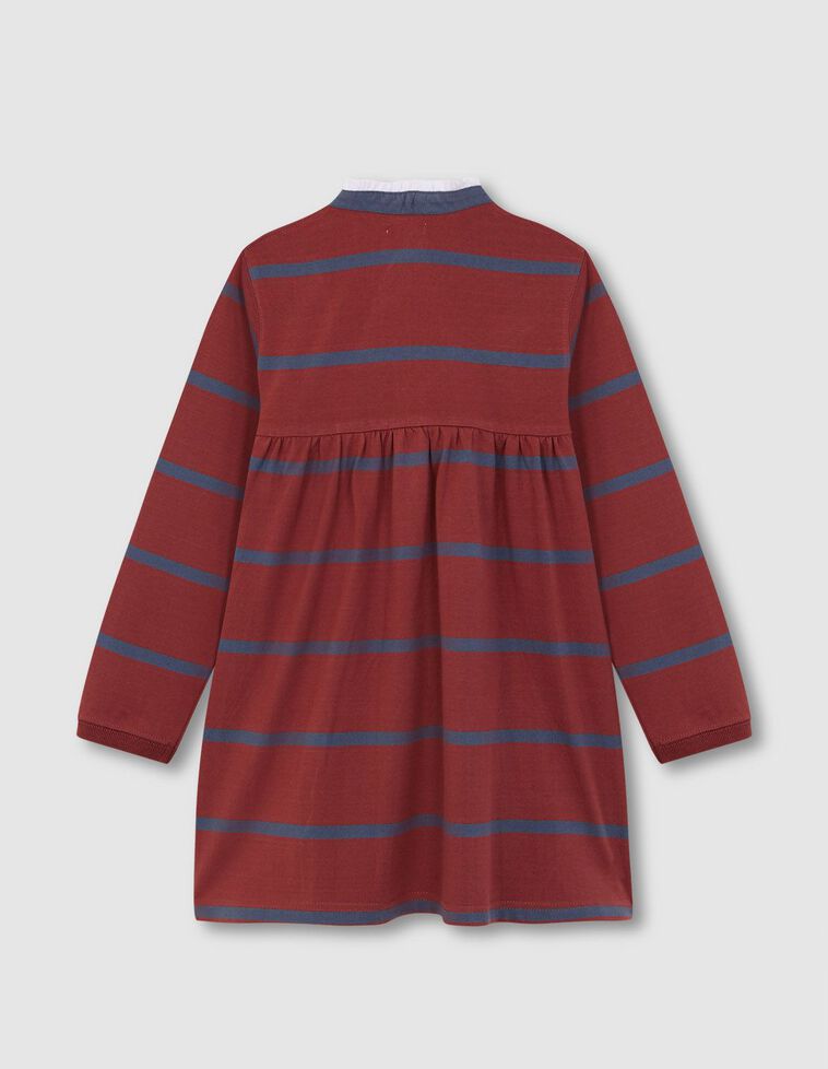 Vestido Polo Rayas Coral Oscuro