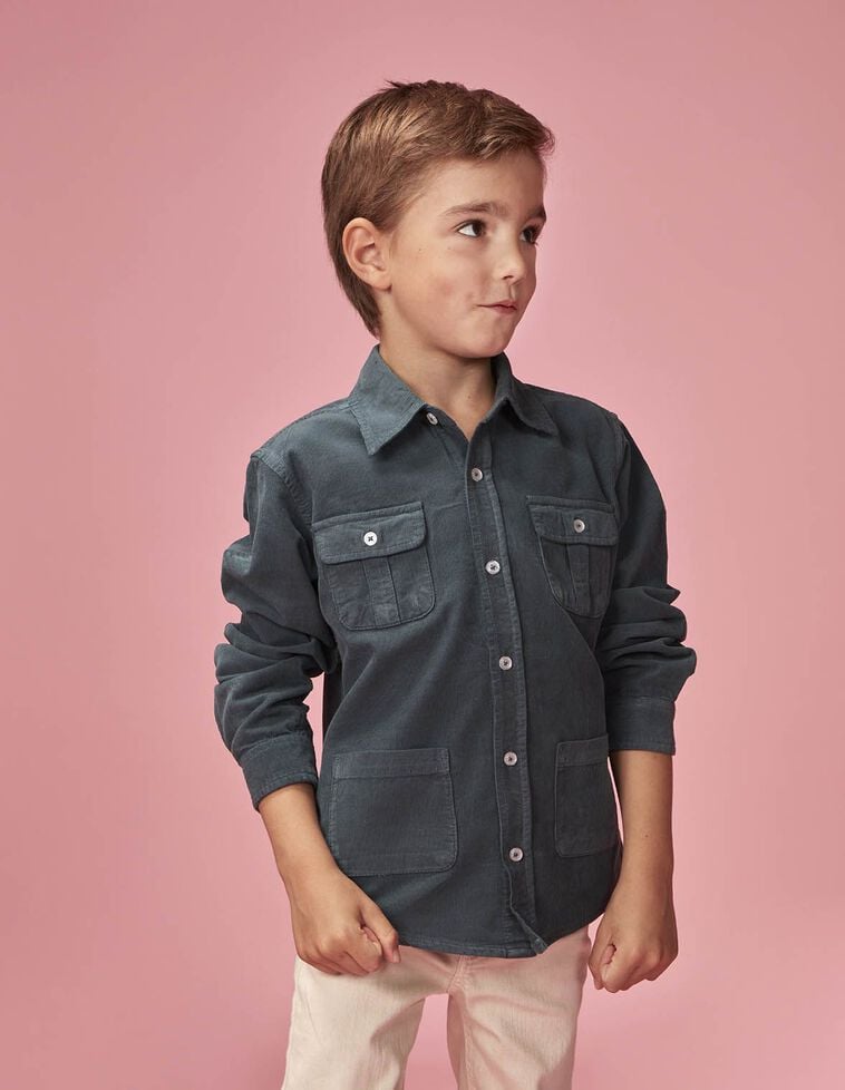 Camisa bolsillos verde