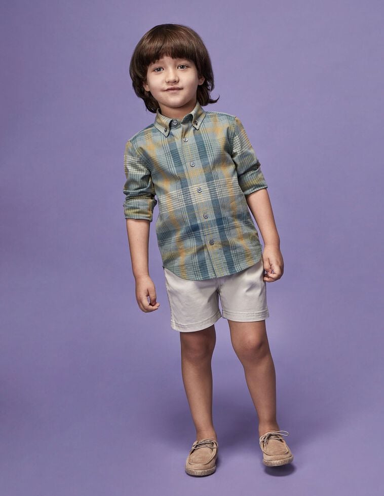 Camisa de cuadros azul