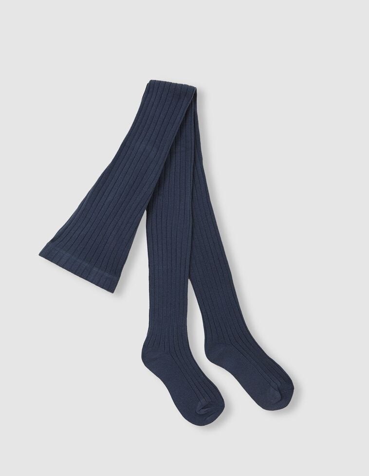 Leotardos de canalé azul oscuro