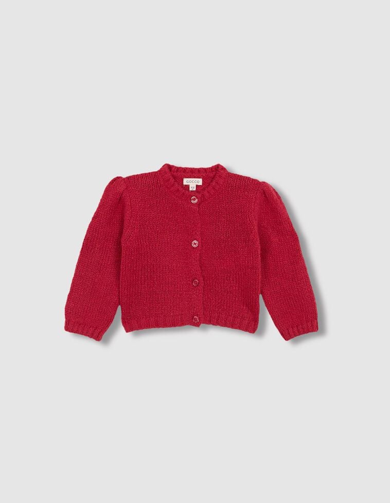 Chaqueta abullonada rosa con lana